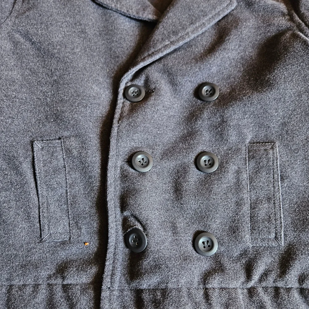 All Mine Double Breasted Peacoat Dress Jacket Zippered Winter Grey Infant 24m